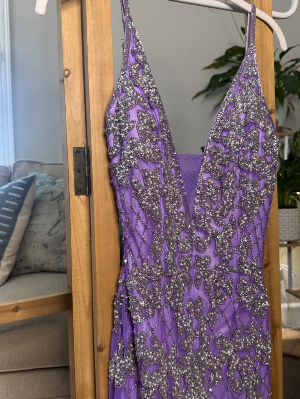 Primavera Couture Size 4 Lilac Beaded Cocktail Dress | Homecoming, Pageant, Form - Picture 2 of 5